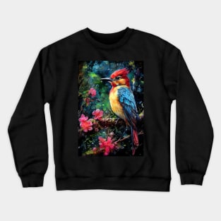 Woodpecker bird painting colors art #Woodpecker Crewneck Sweatshirt